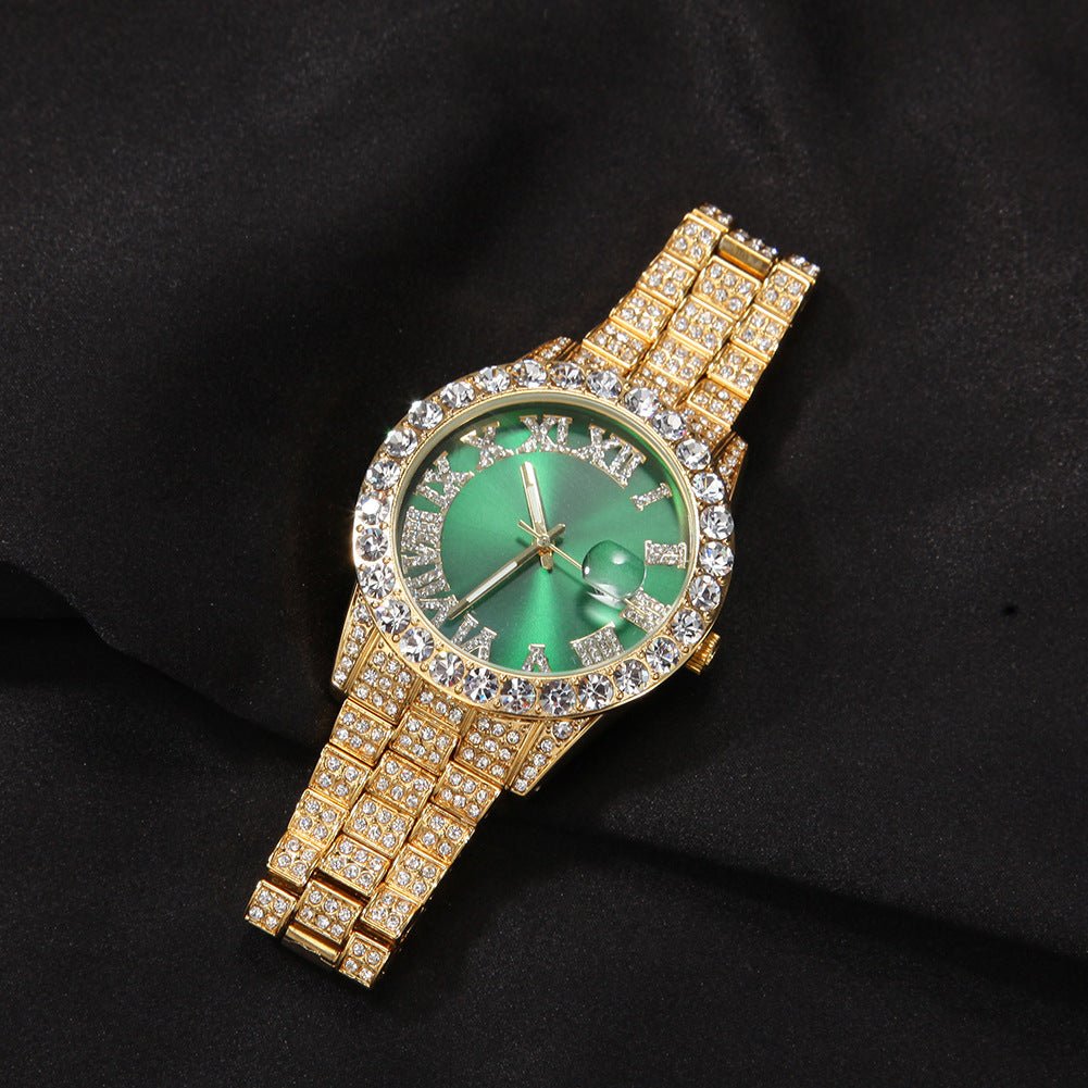 Full Diamond Roman Numeral Diamond Watch - TONGSHOP