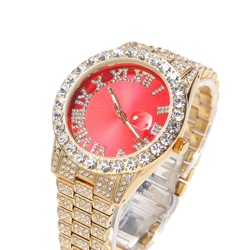 Full Diamond Roman Numeral Diamond Watch - TONGSHOP