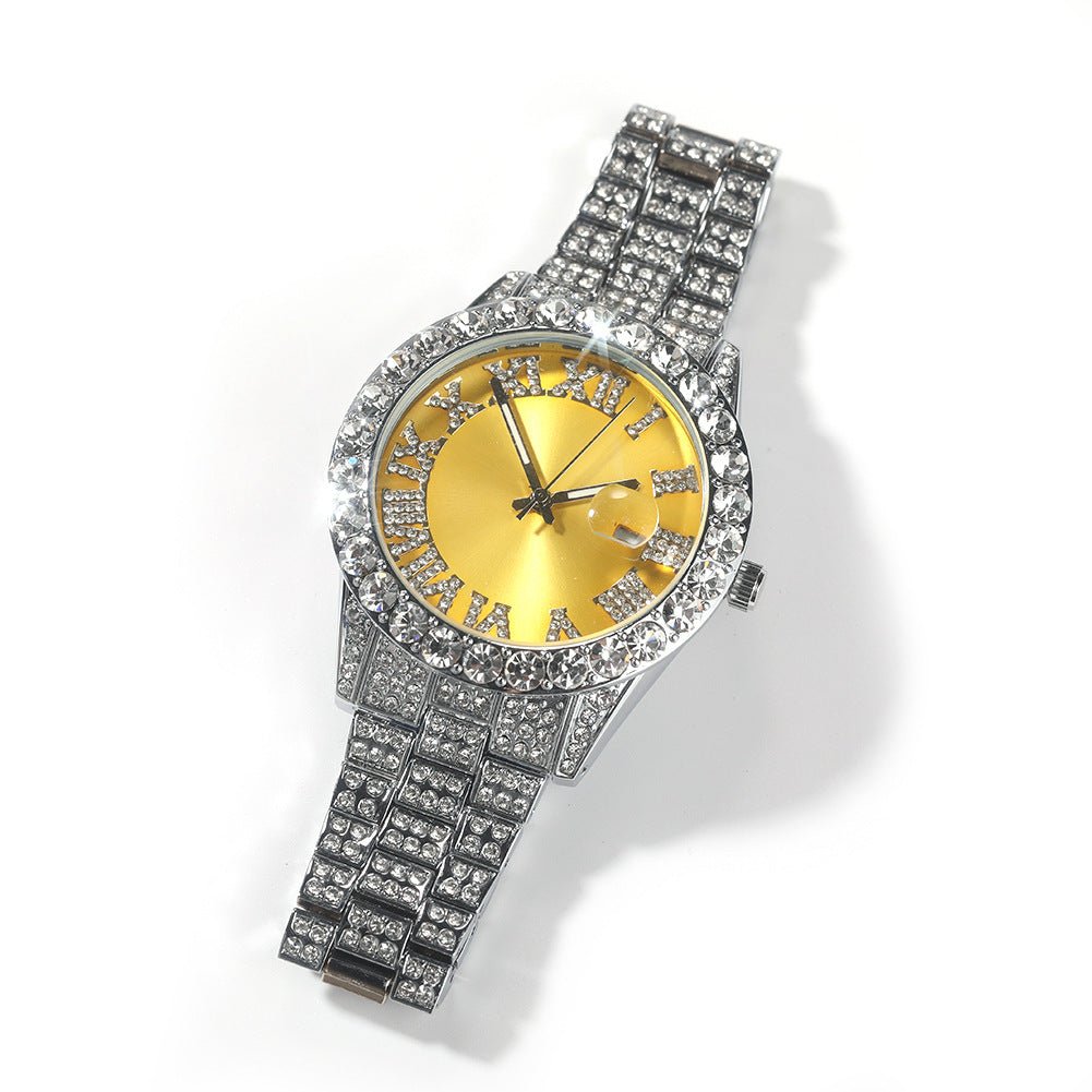 Full Diamond Roman Numeral Diamond Watch - TONGSHOP
