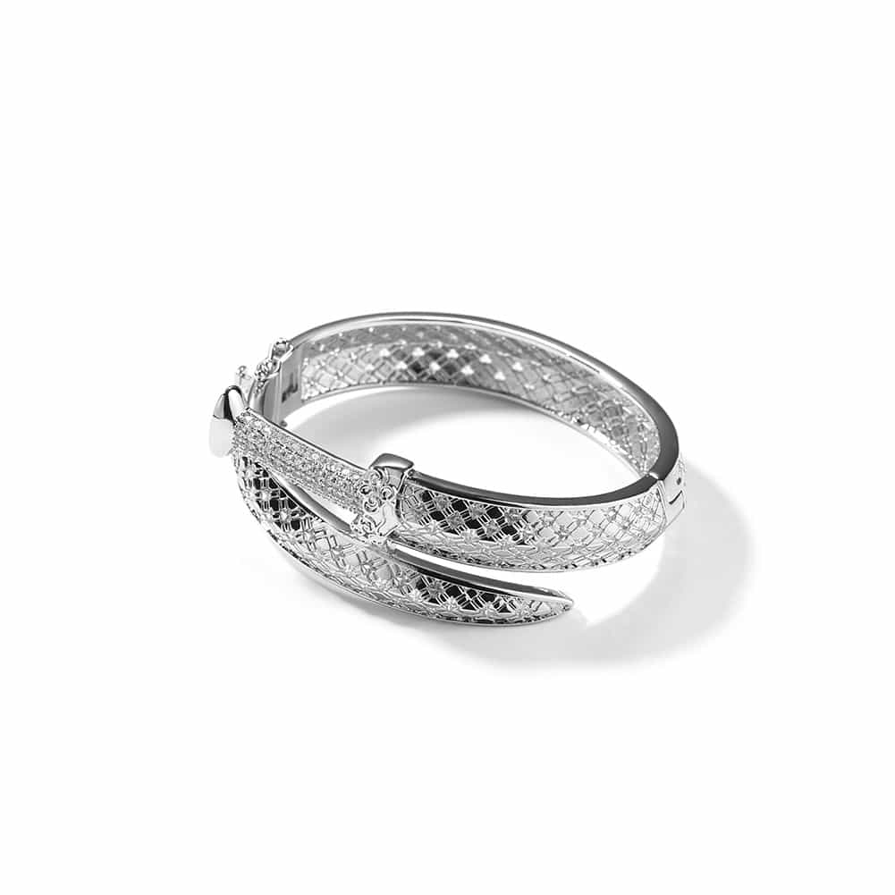 Full Diamond Sword Hip - Hop Ring in 18K Gold - TONGSHOP