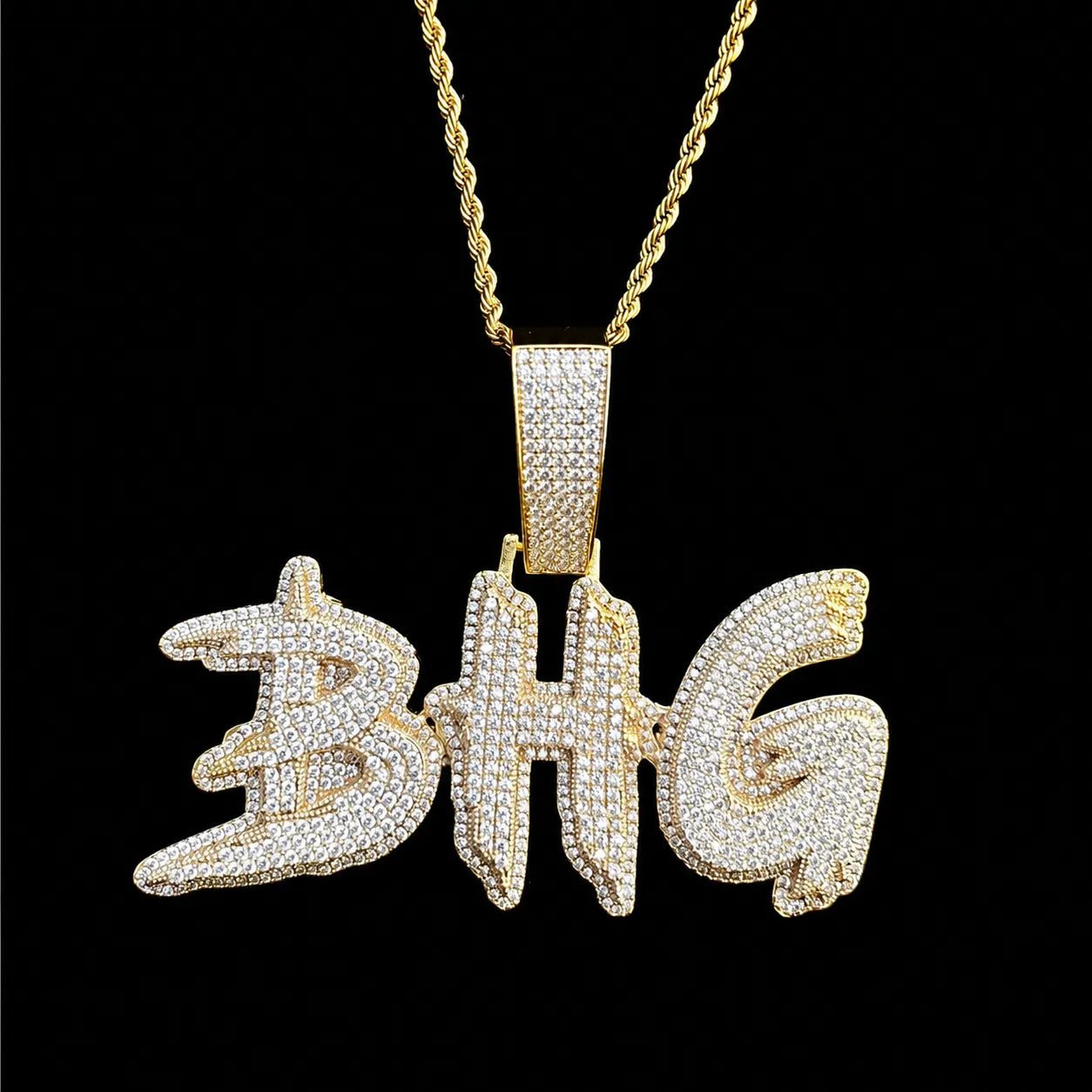 Fully Iced - Out Custom Letter Name Pendant - TONGSHOP / Length:16 / Length:18