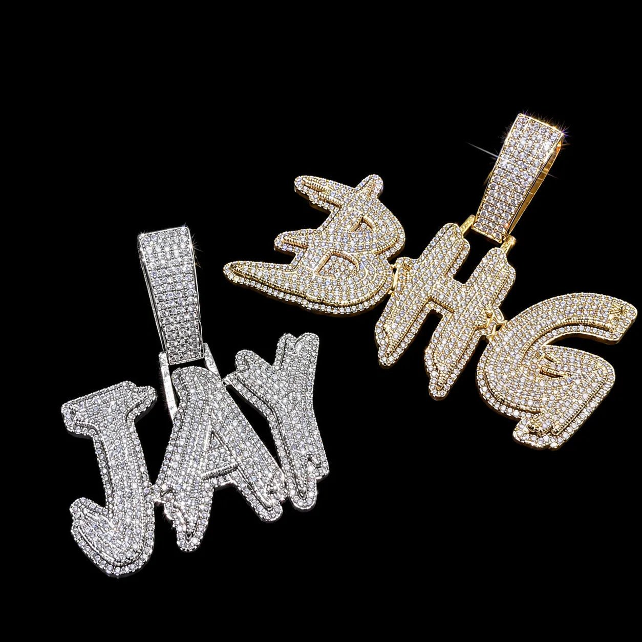 Fully Iced - Out Custom Letter Name Pendant - TONGSHOP / Length:16 / Length:18