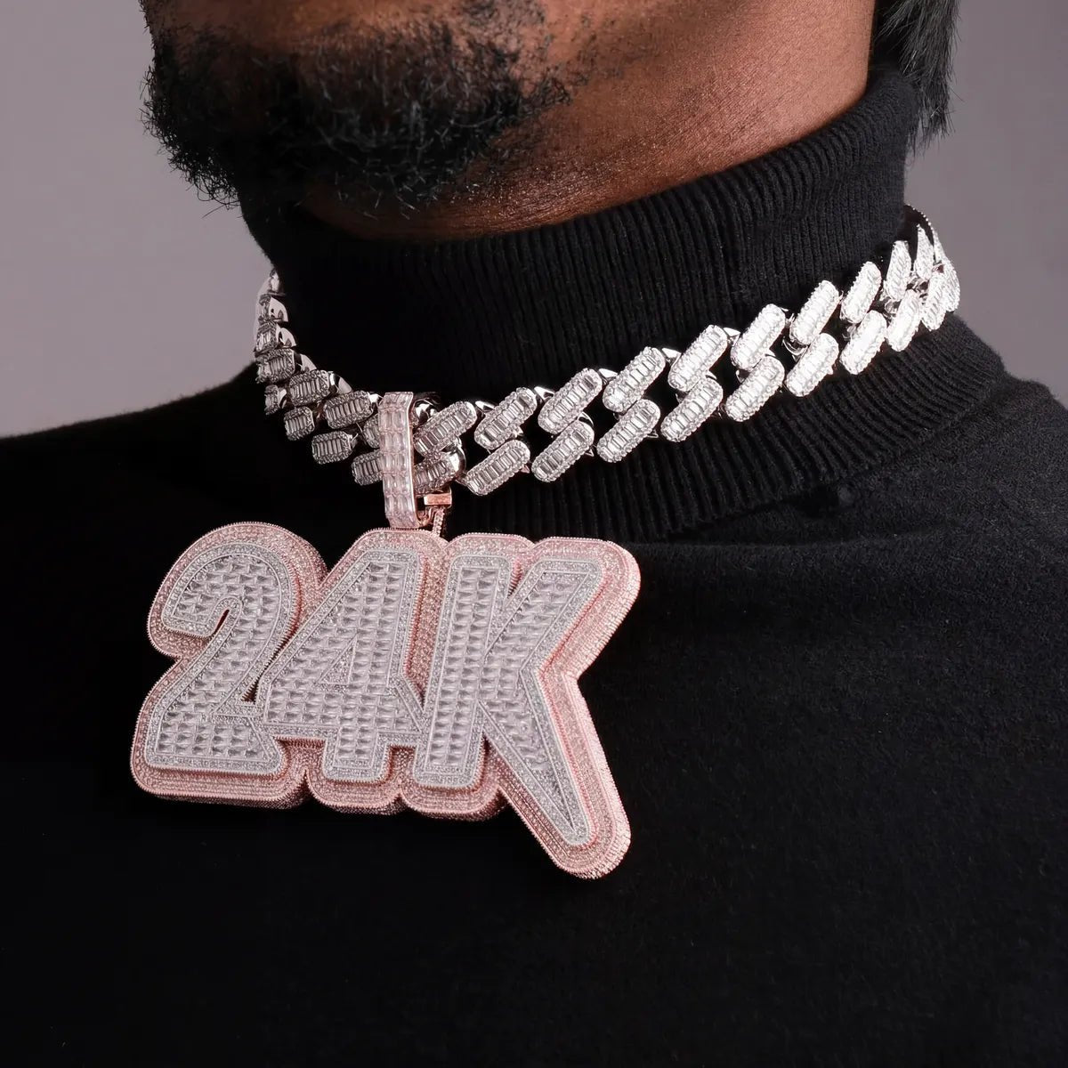 Fully Iced - Out Large Custom Letter Pendant - TONGSHOP / Length:16 / Length:18