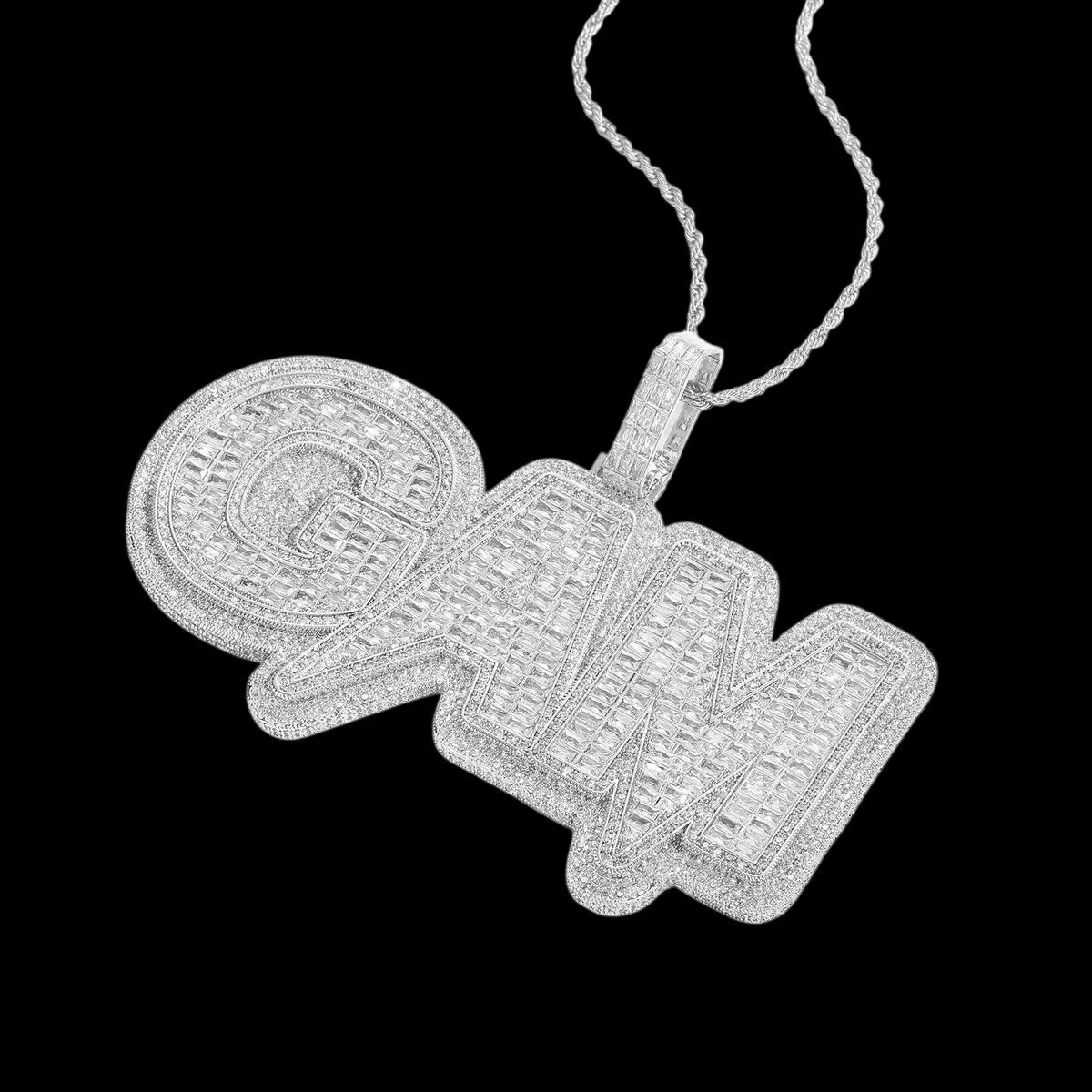 Fully Iced - Out Large Custom Letter Pendant - TONGSHOP / Length:16 / Length:18
