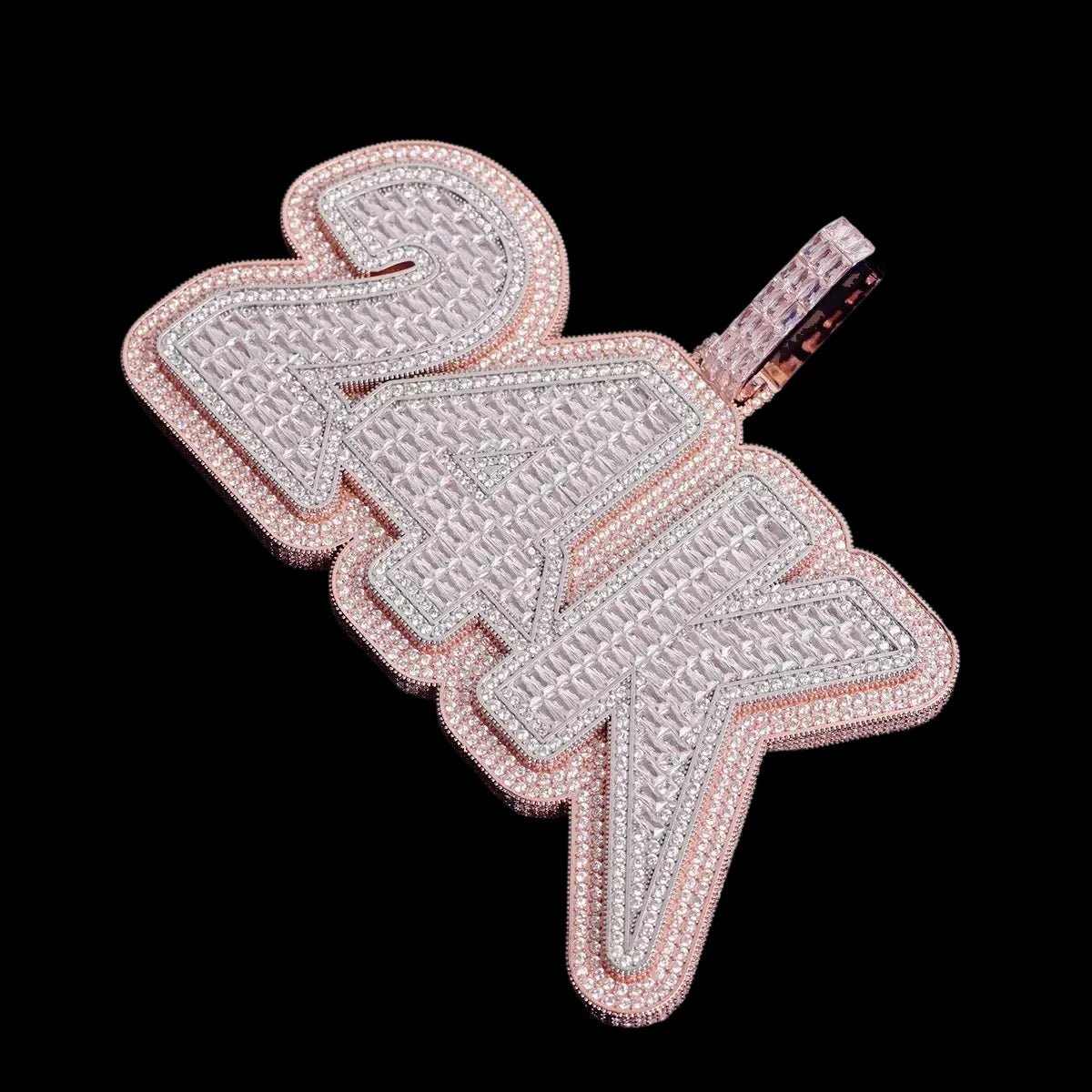 Fully Iced - Out Large Custom Letter Pendant - TONGSHOP / Length:16 / Length:18