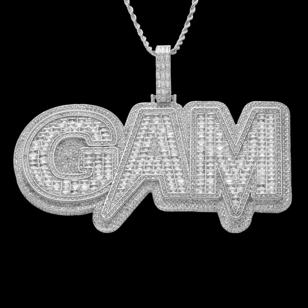 Fully Iced - Out Large Custom Letter Pendant - TONGSHOP / Length:16 / Length:18