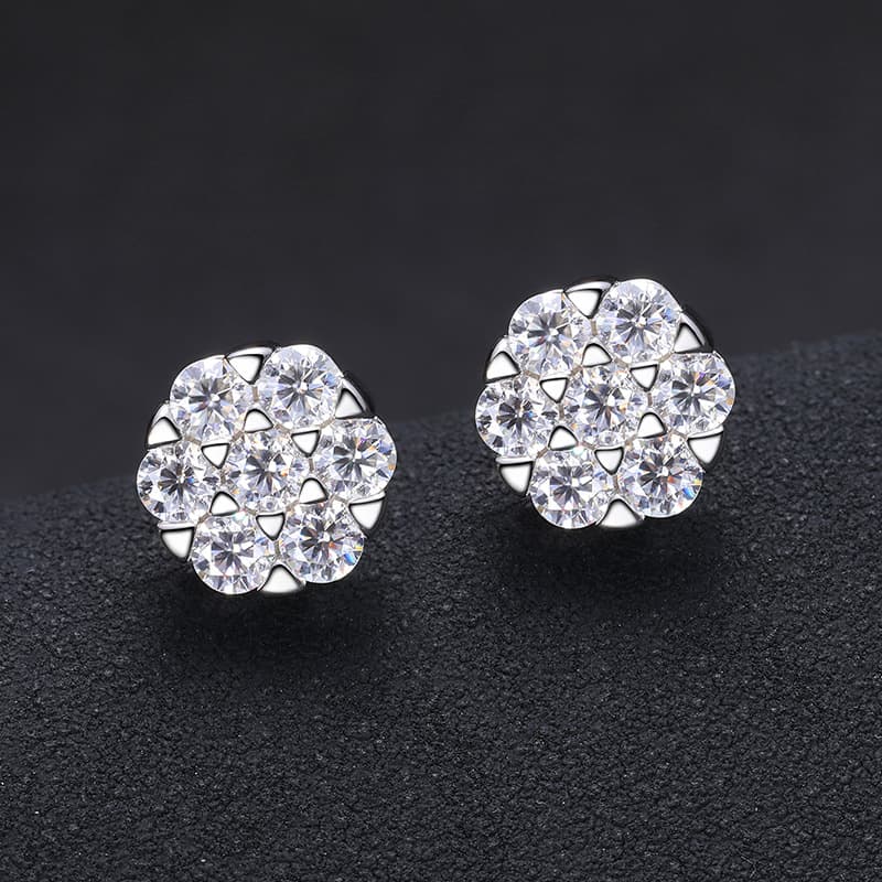 Handcrafted S925 3.0mm VVS Moissanite Earring - TONGSHOP
