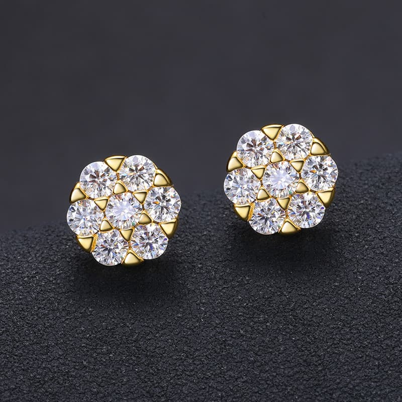 Handcrafted S925 3.0mm VVS Moissanite Earring - TONGSHOP