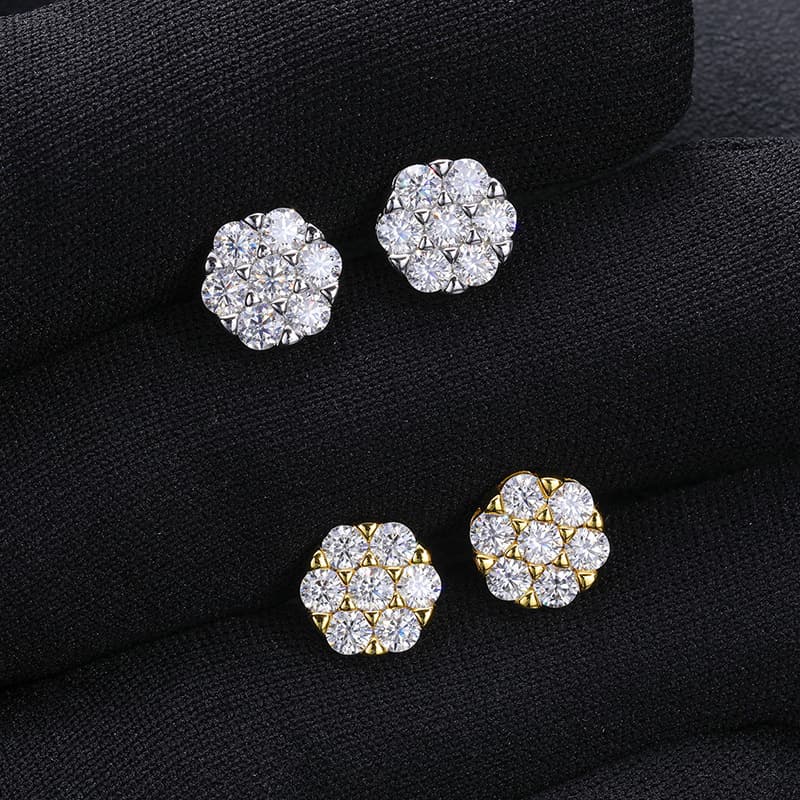 Handcrafted S925 3.0mm VVS Moissanite Earring - TONGSHOP