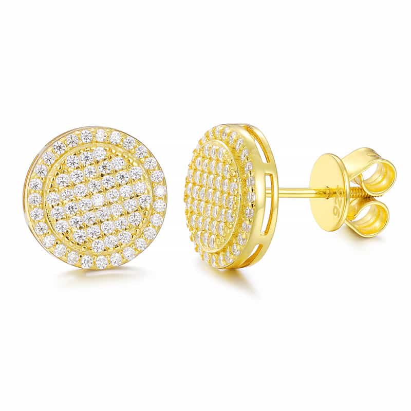 S925 & VVS Moissanite Stud Earring in 18k Gold - TONGSHOP