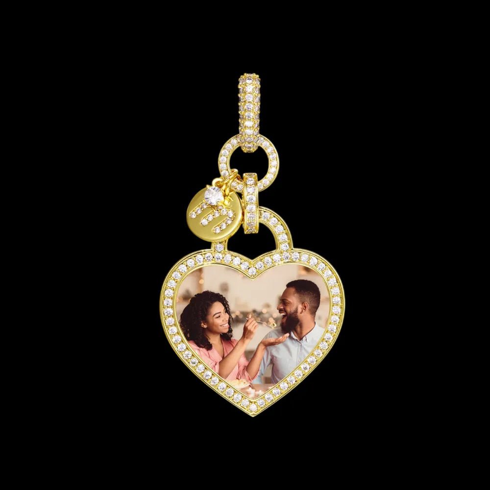 Heartfelt Love Custom Photo Heart Pendant - 35mm - TONGSHOP / Length:16 / Length:18