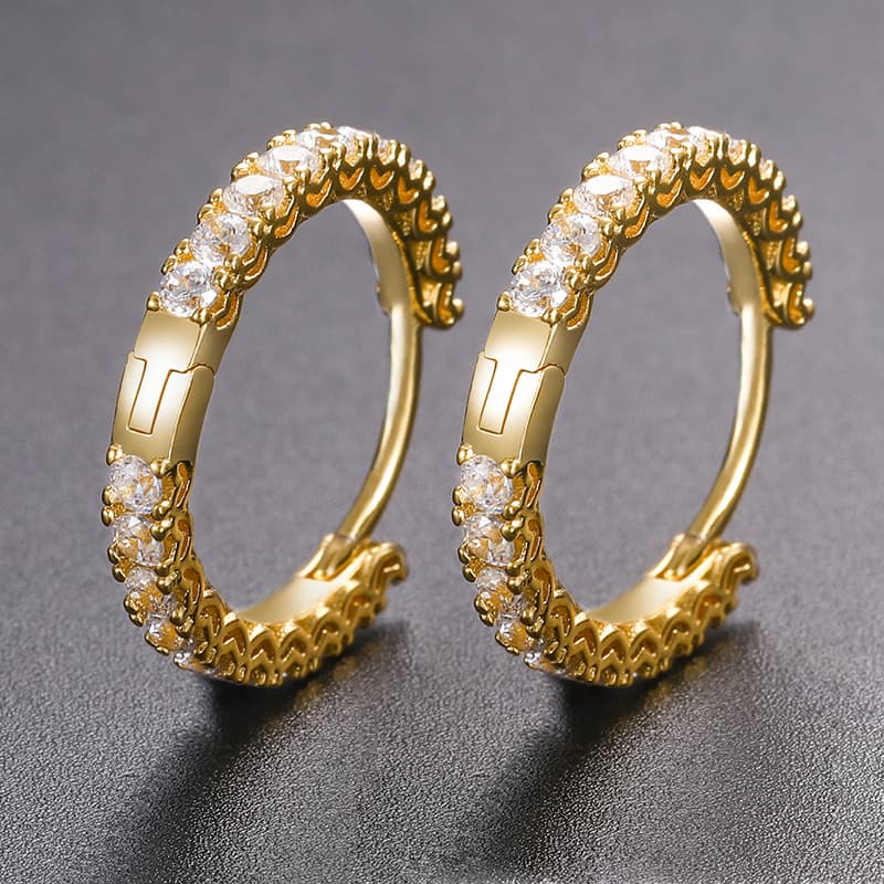 Hip - Hop Inspired Diamond Circle Earrings - TONGSHOP