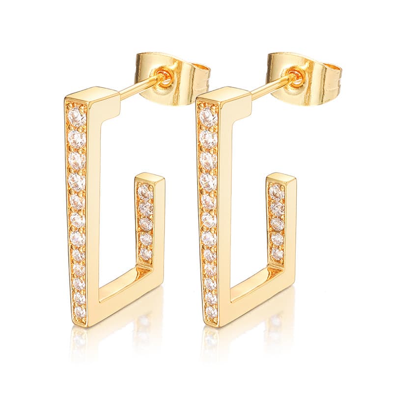 Hip - Hop Inspired Micro - Pave Diamond Ear Clasps - TONGSHOP