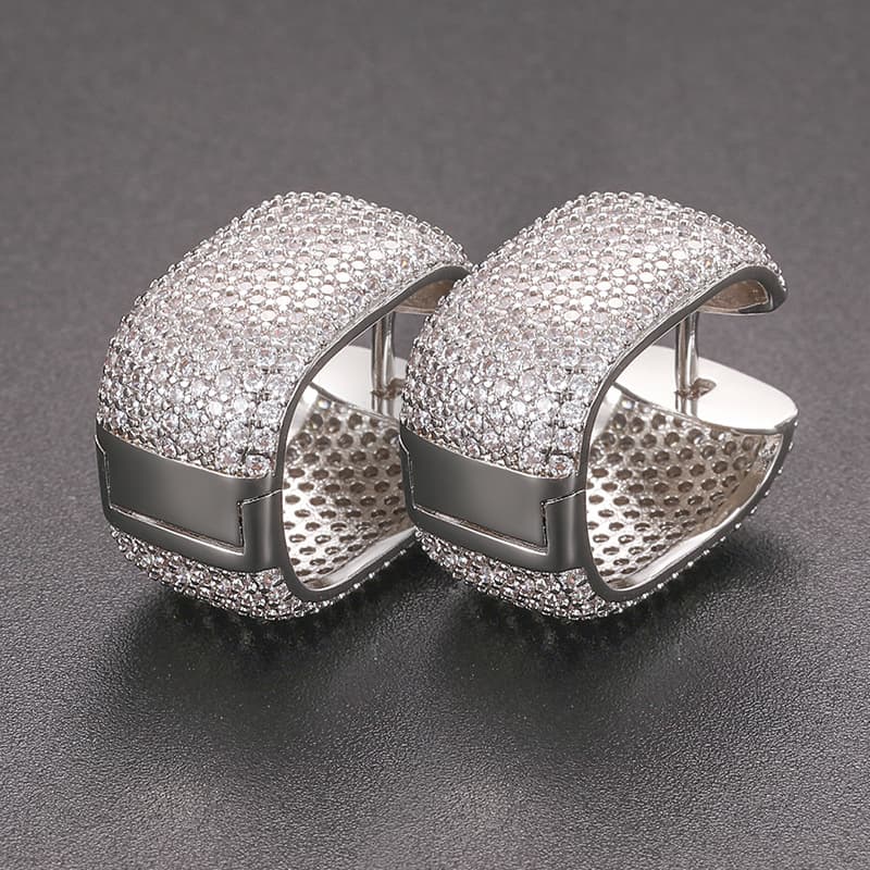 Inspired Micro-Pave Square Diamond EARINGS - TONGSHOP