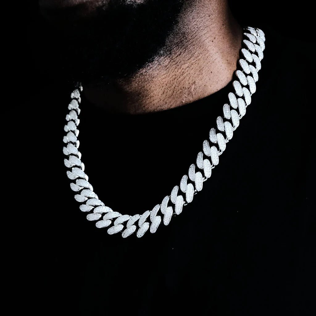 Iced Cuban Link Choker in White Gold - 19mm - TONGSHOP