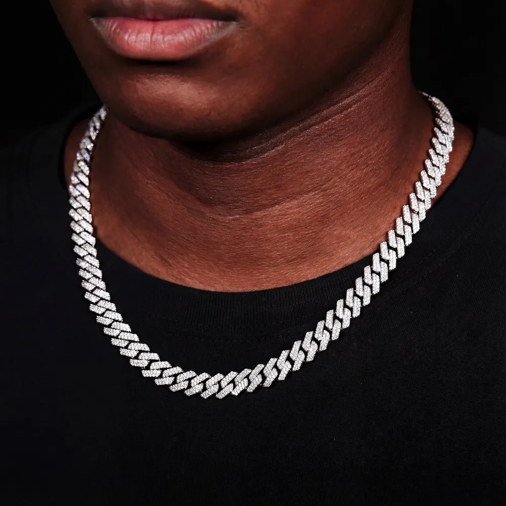 Iced Out Diamond Cuban Link Chain - 16mm - TONGSHOP / Length:16 / Length:18