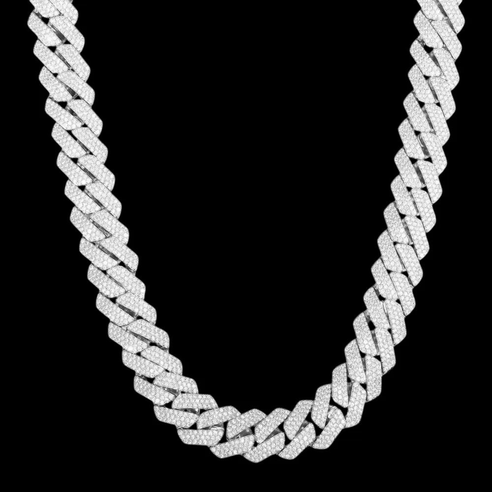 Iced-Out Diamond Miami Cuban Link Chain - 16mm - TONGSHOP / Length:16 / Length:18