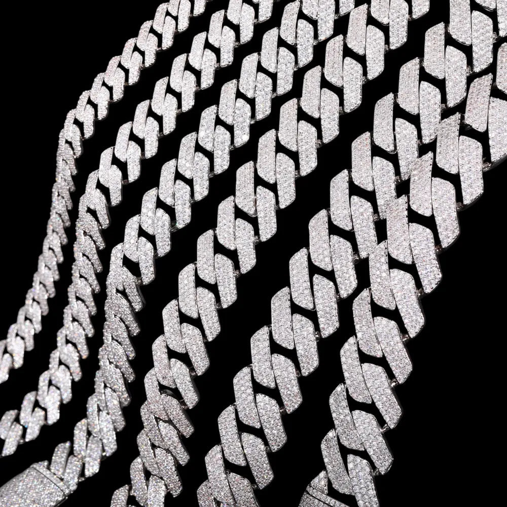 Iced-Out Diamond Miami Cuban Link Chain - 16mm - TONGSHOP / Length:16 / Length:18