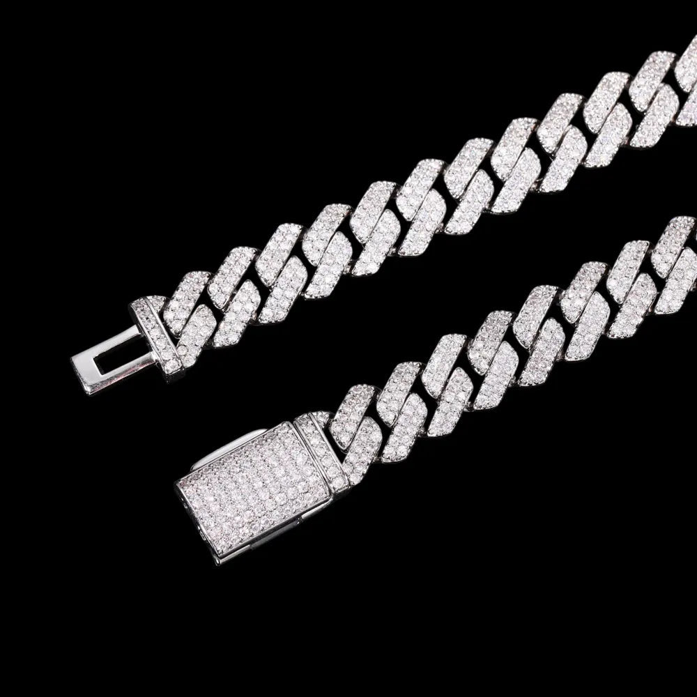 Iced-Out Diamond Miami Cuban Link Chain - 16mm - TONGSHOP / Length:16 / Length:18