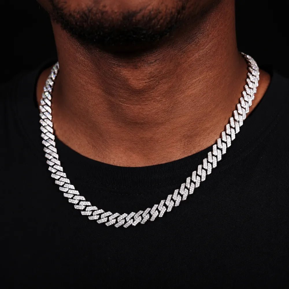 Iced-Out Diamond Miami Cuban Link Chain - 16mm - TONGSHOP / Length:16 / Length:18