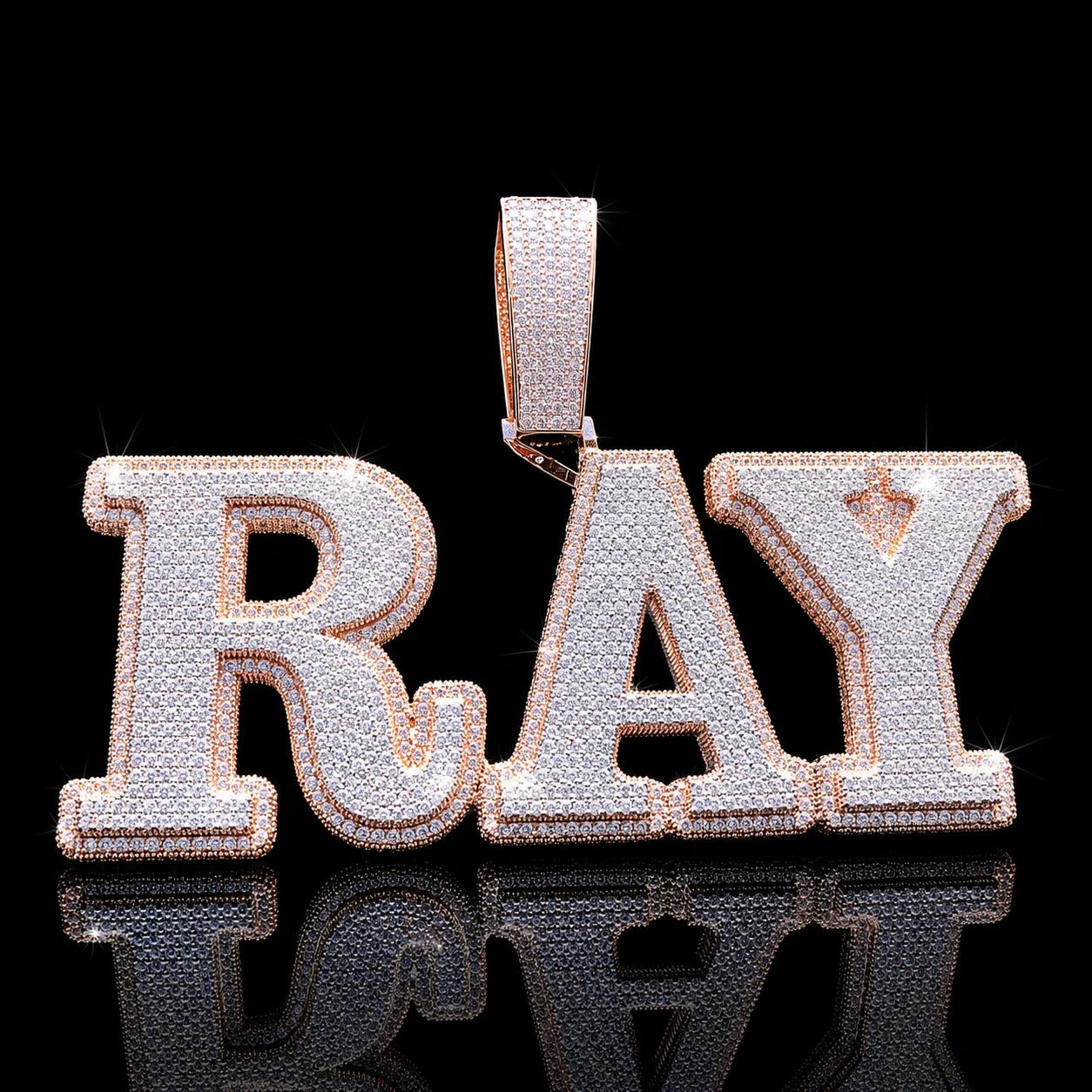 Iced - Out Double - Layer Custom Large Letter Pendant - TONGSHOP / Length:16 / Length:18