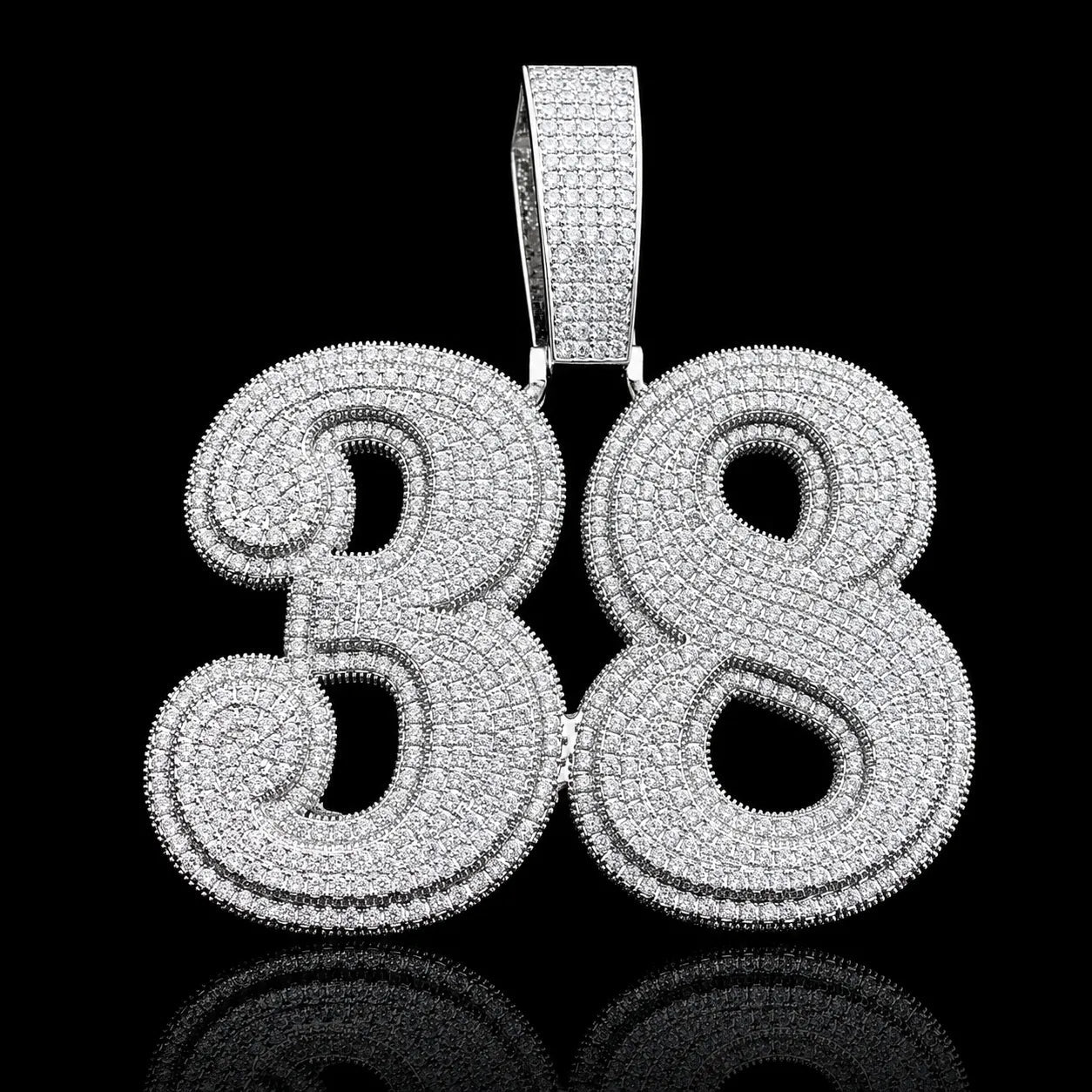 Iced - Out Double - Layer Custom Large Letter Pendant - TONGSHOP / Length:16 / Length:18