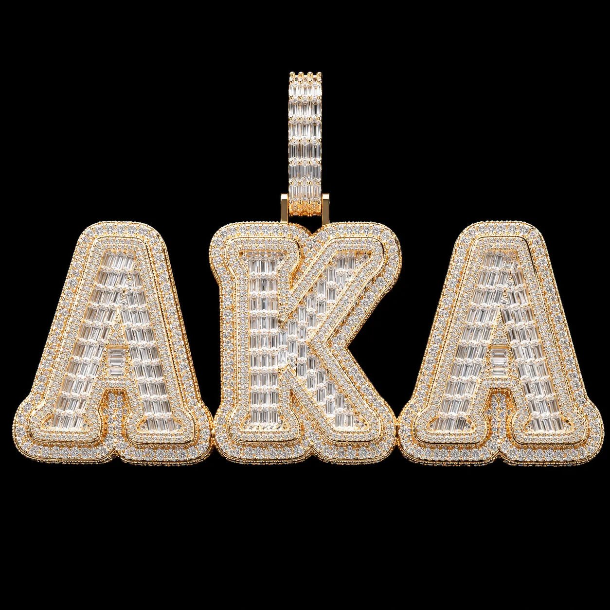 Iced - Out T - Set Diamond Custom Letter Pendant - TONGSHOP / Length:16 / Length:18