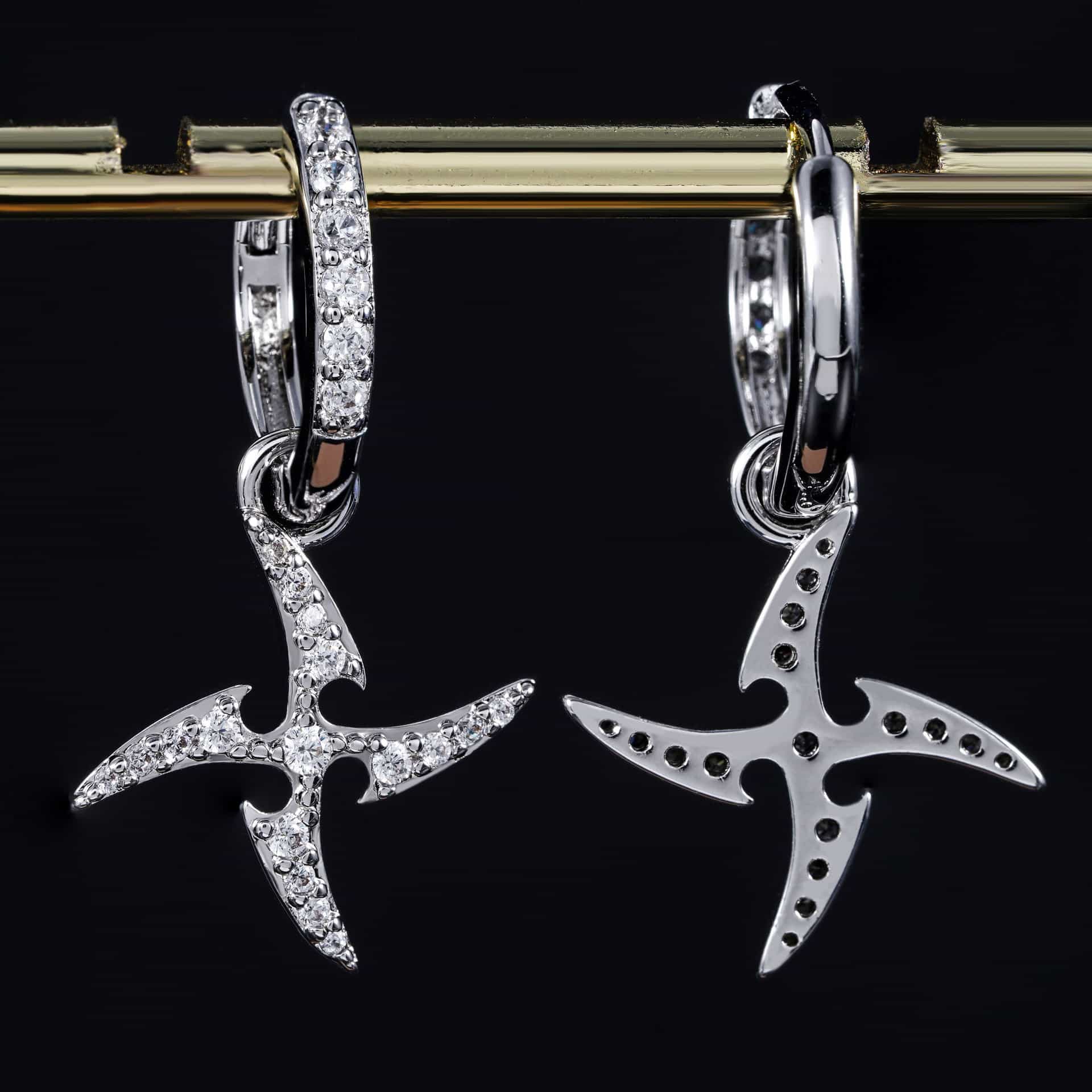 Iced - Out Windmill Shaped Diamond Earrings - TONGSHOP