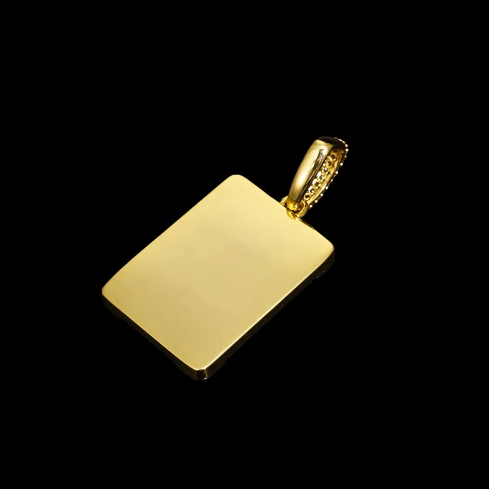 Iced Rectangular Memory Custom Photo Pendant - 25mm - TONGSHOP / Length:16 / Length:18
