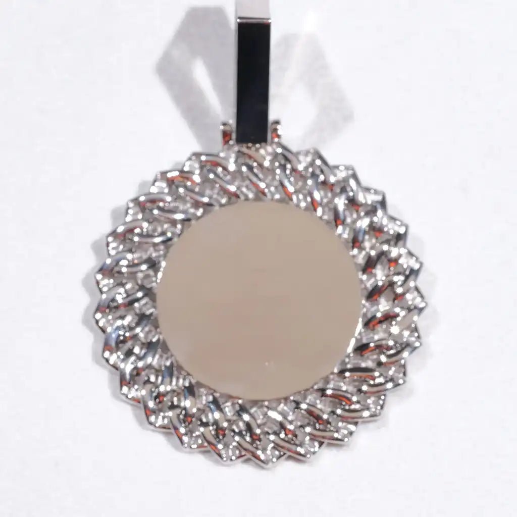 LARGE 3D RECTANGULAR T CUBIC Zirconia Custom Picture Pendant - TONGSHOP