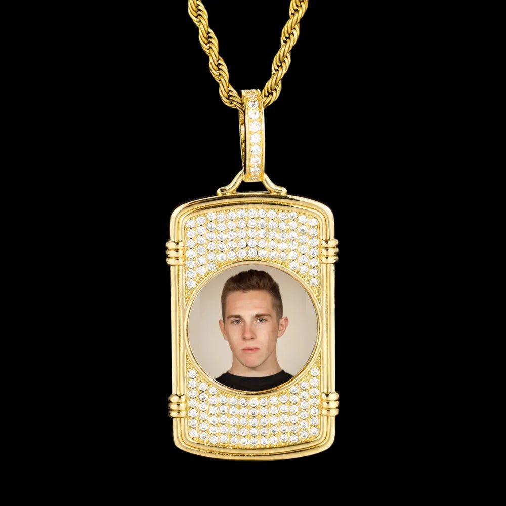 Memory Round Photo Frame Rectangular Pendant - 28mm - TONGSHOP / Length:16 / Length:18