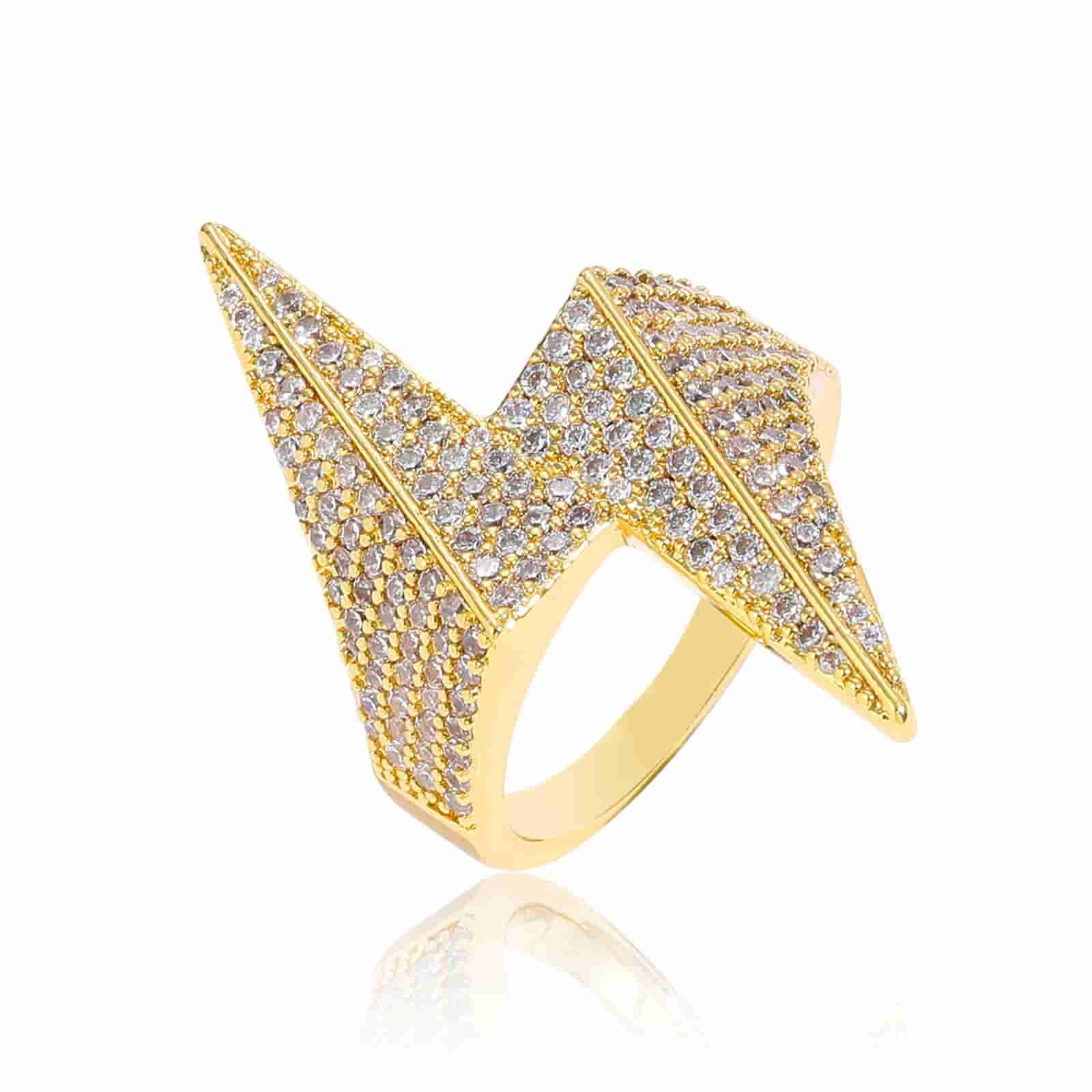 Micro Pave 3D Lightning Ring - TONGSHOP