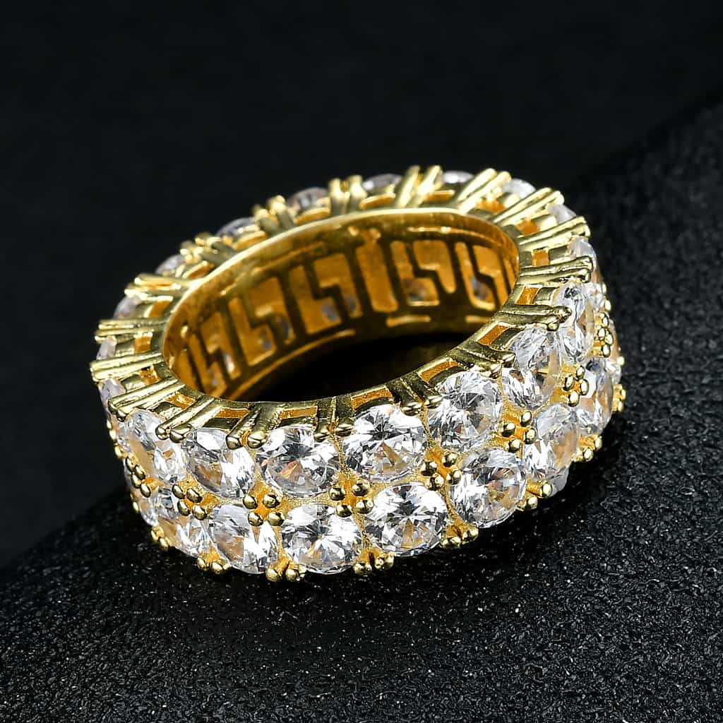 Micro Pave Double Row Full Diamond Ring - TONGSHOP
