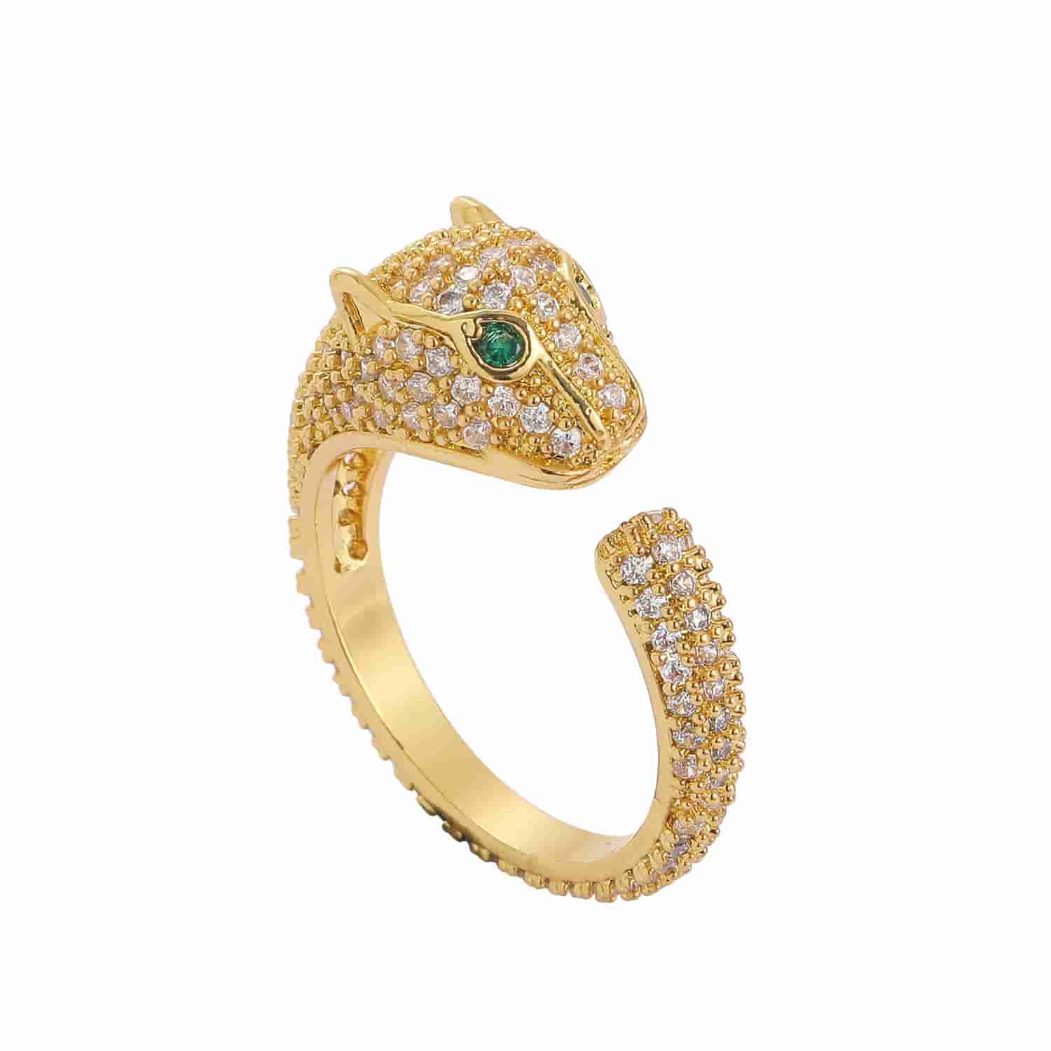 Micro Pave Leopard Open Ring - TONGSHOP