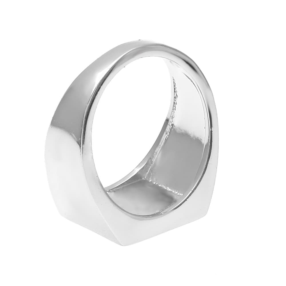 Micro Pave Square Men's Ring in 18K Gold Plating - TONGSHOP