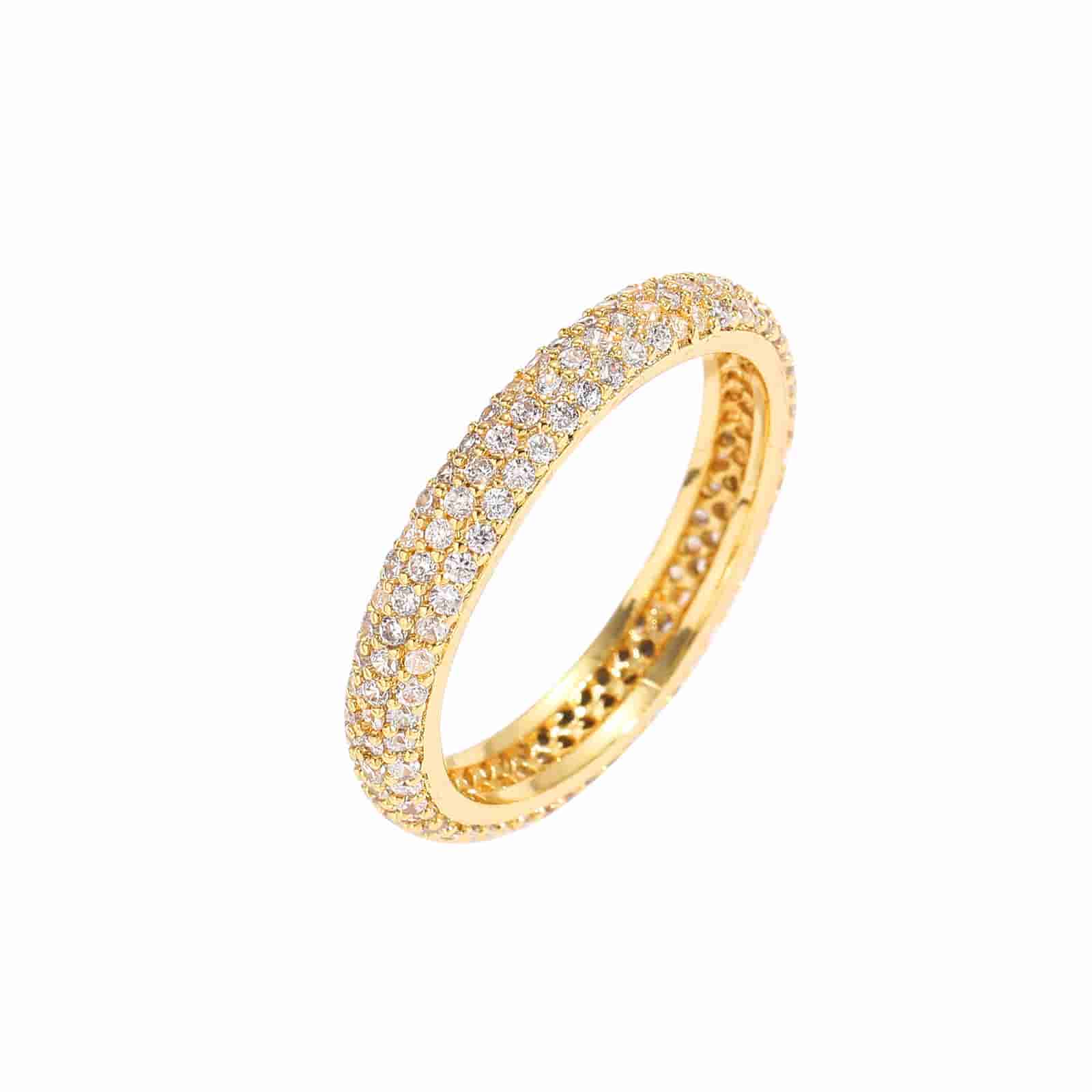 Micro Pave Triple Row Ring - TONGSHOP