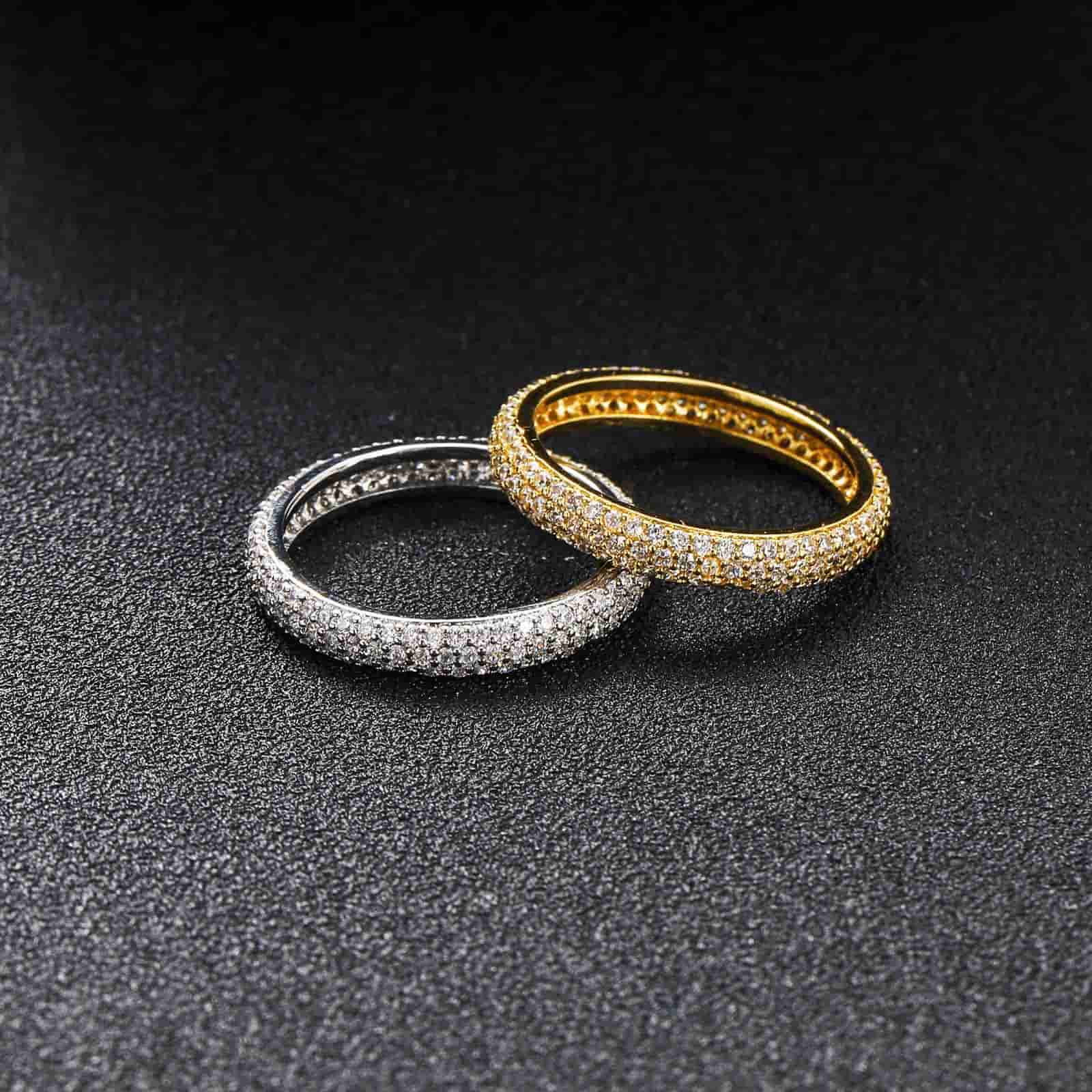 Micro Pave Triple Row Ring - TONGSHOP