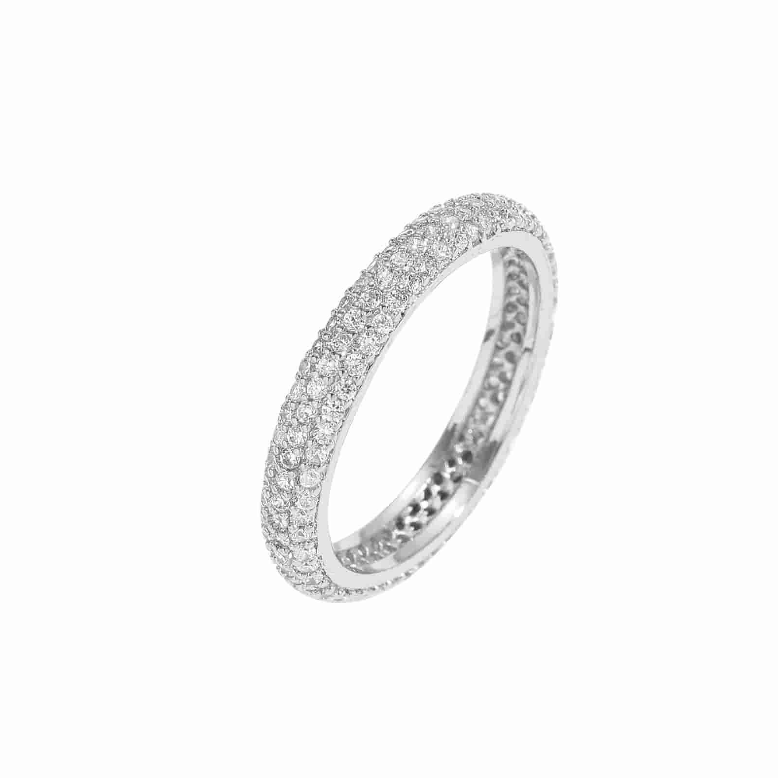 Micro Pave Triple Row Ring - TONGSHOP