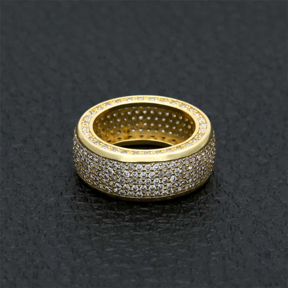 New Micro Pavé Full Diamond Hip - Hop Ring - TONGSHOP