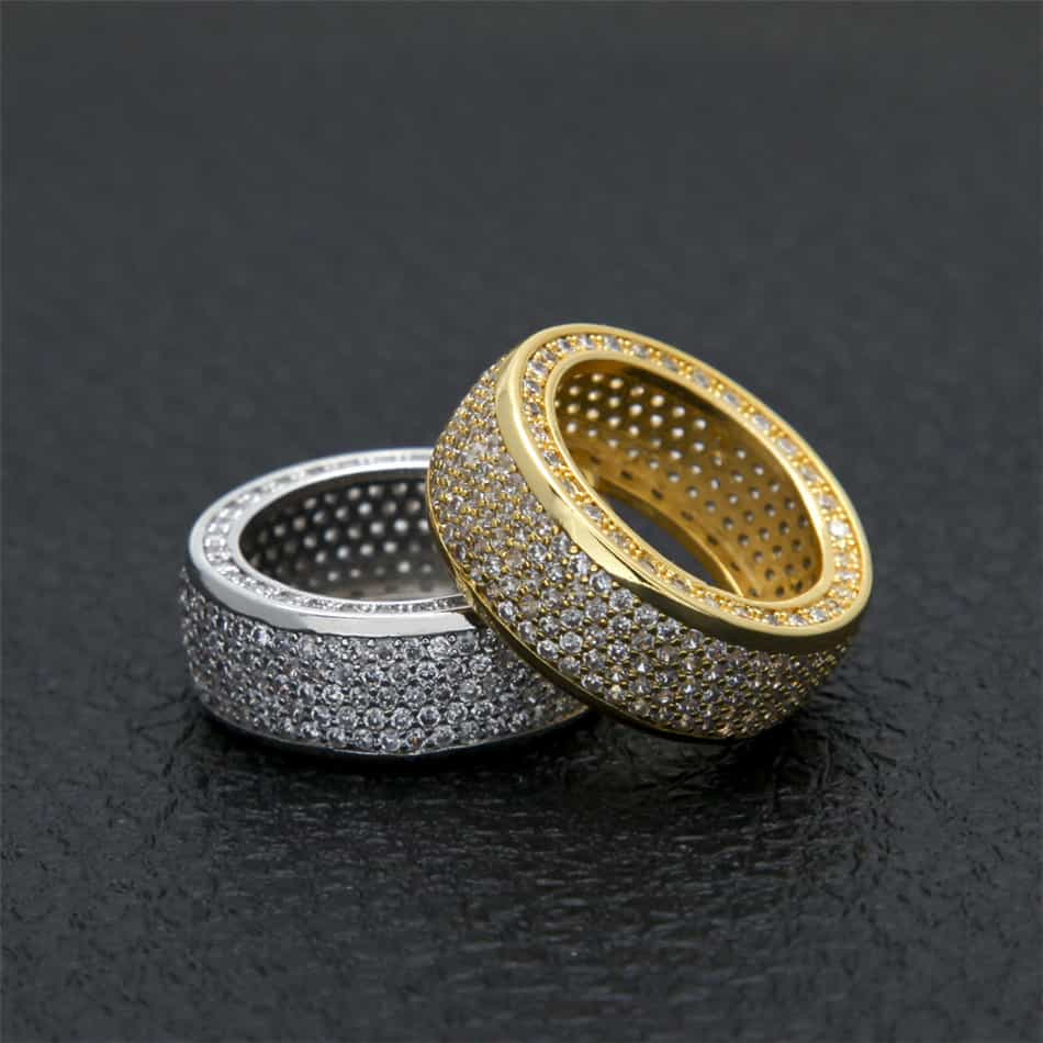 New Micro Pavé Full Diamond Hip - Hop Ring - TONGSHOP