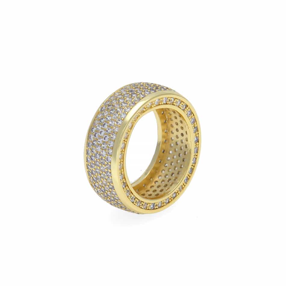 New Micro Pavé Full Diamond Hip - Hop Ring - TONGSHOP