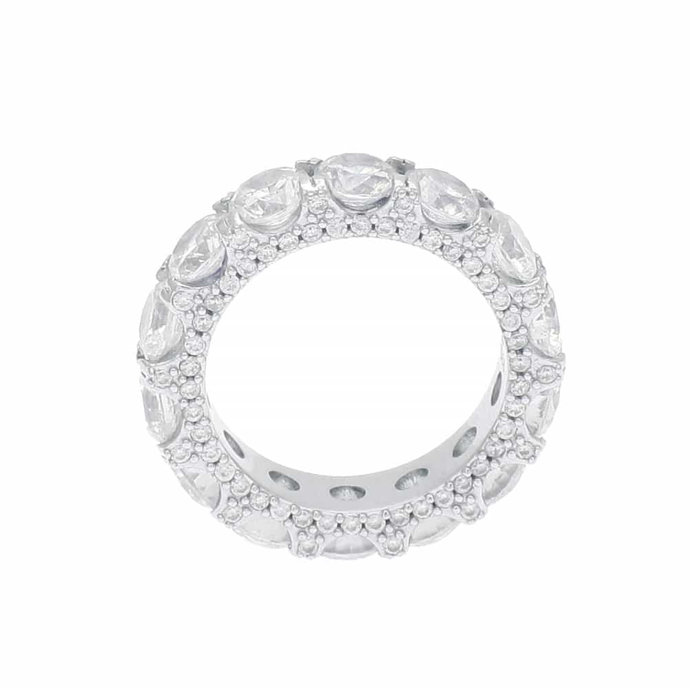 Prong - Set Diamond Ring with 18K Gold Plating - TONGSHOP