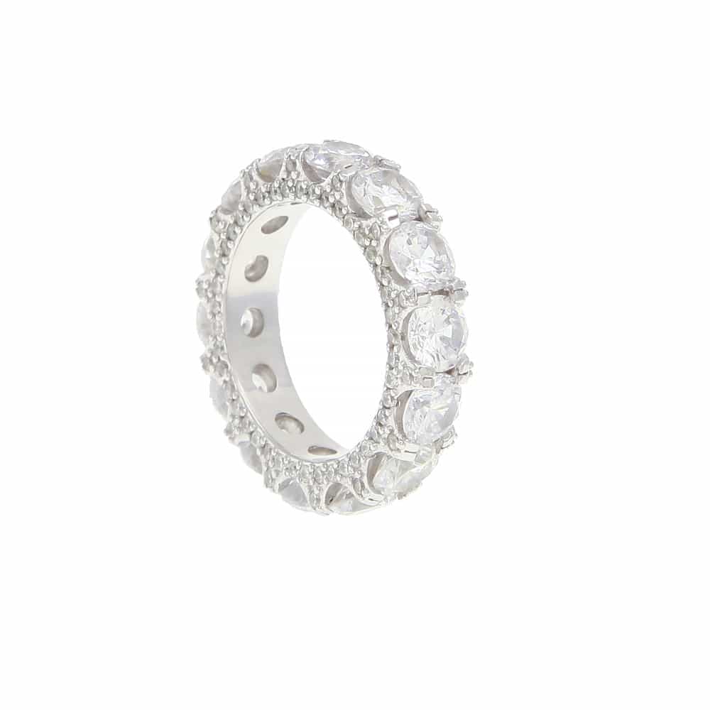Prong - Set Diamond Ring with 18K Gold Plating - TONGSHOP