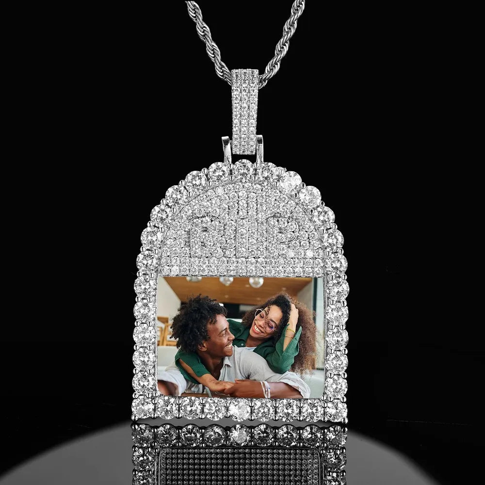 RIP Arch Memory Photo Frame Pendant - 52mm - TONGSHOP / Length:16 / Length:18