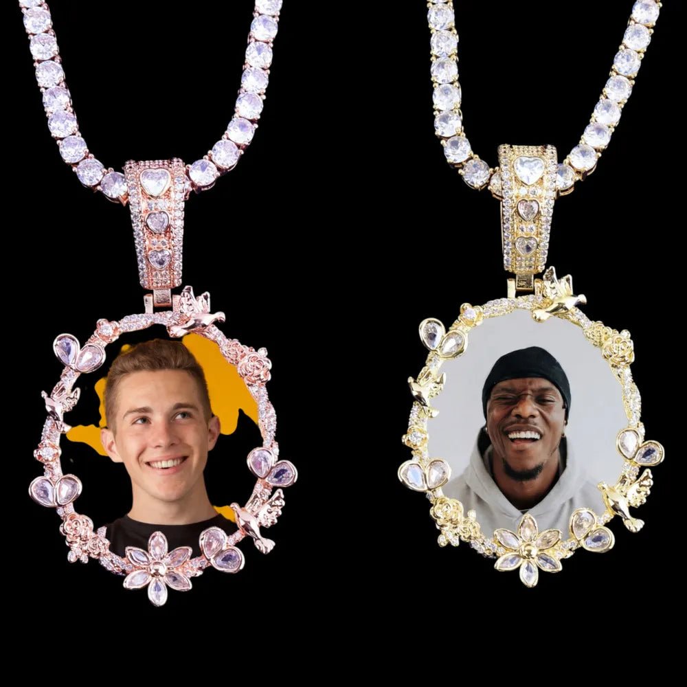 Rose’s Flower Custom Photo Oval Pendant - TONGSHOP / Length:16 / Length:18