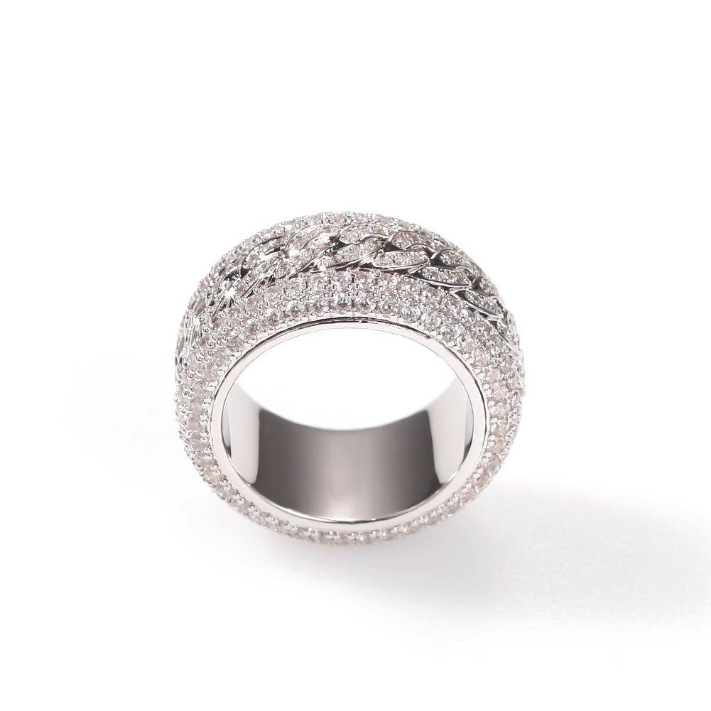 Rotating Cuban Full Diamond Ice Ring - TONGSHOP