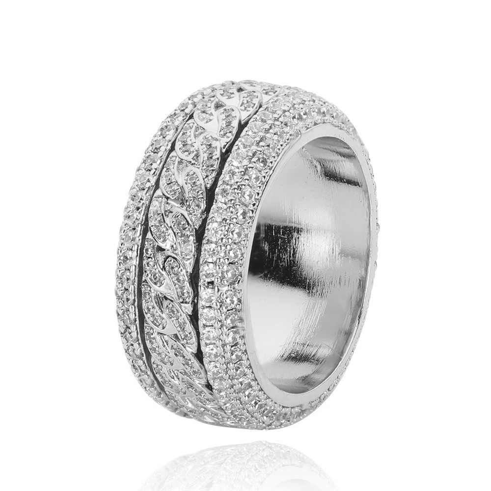 Rotating Cuban Full Diamond Ice Ring - TONGSHOP