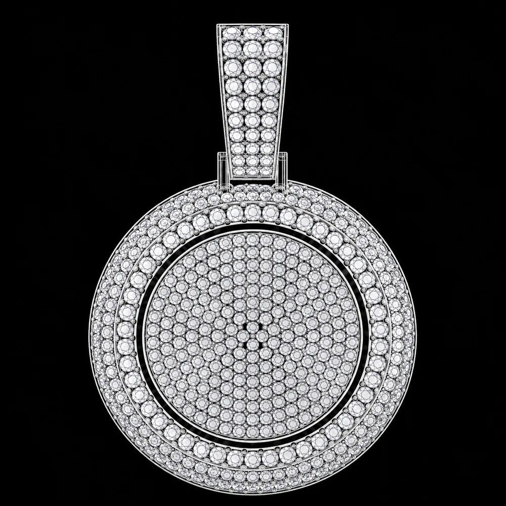 Rotating Custom 3D Letter Round Pendant – 43mm - TONGSHOP / Length:16 / Length:18
