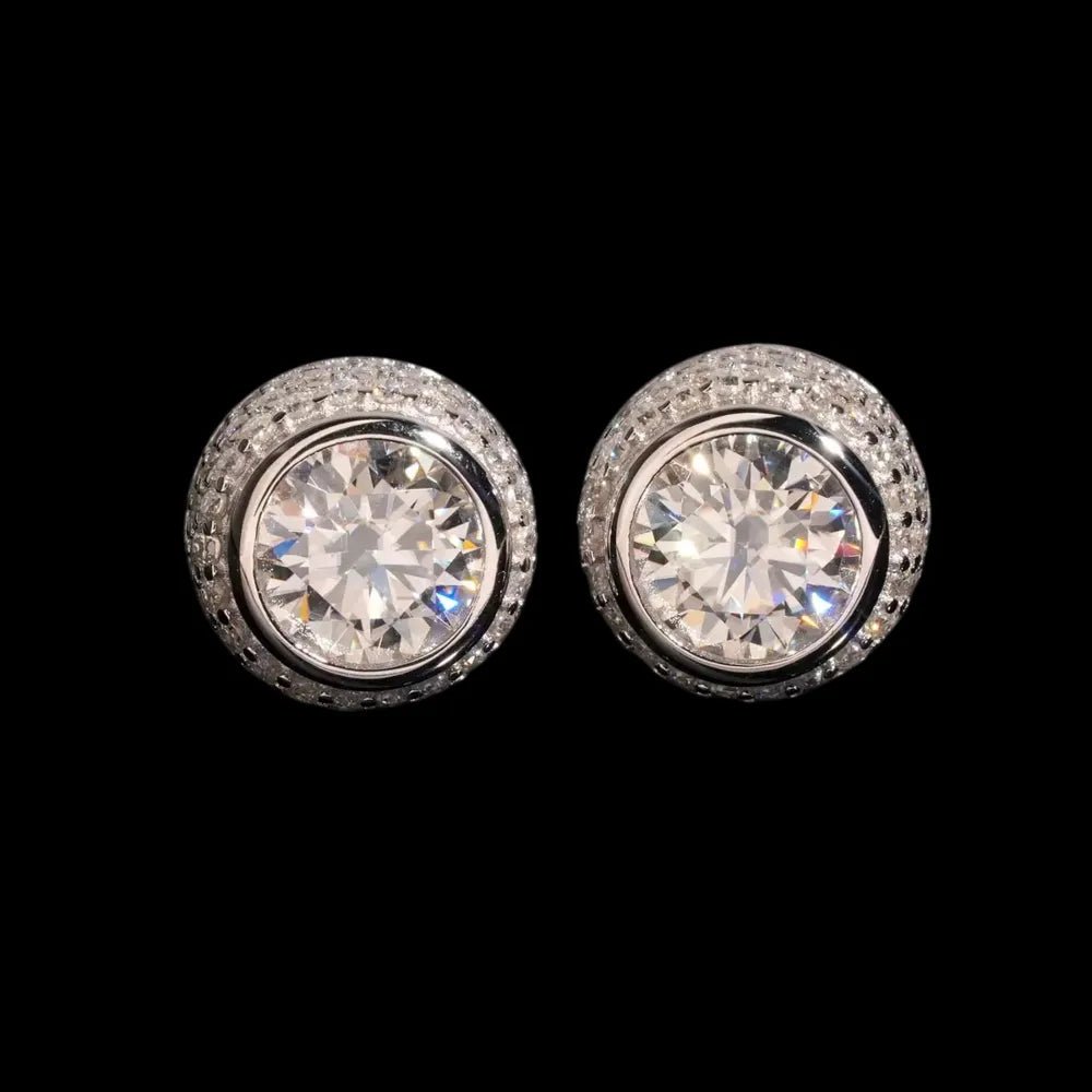 S925 & 6.0mm VVS Moissanite Stud Earrings - TONGSHOP / Length:16 / Length:18