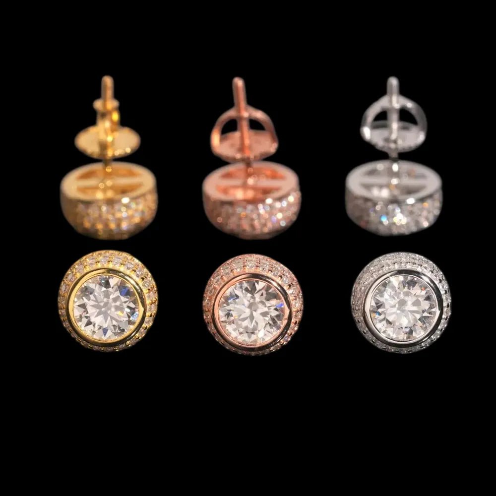 S925 & 6.0mm VVS Moissanite Stud Earrings - TONGSHOP / Length:16 / Length:18
